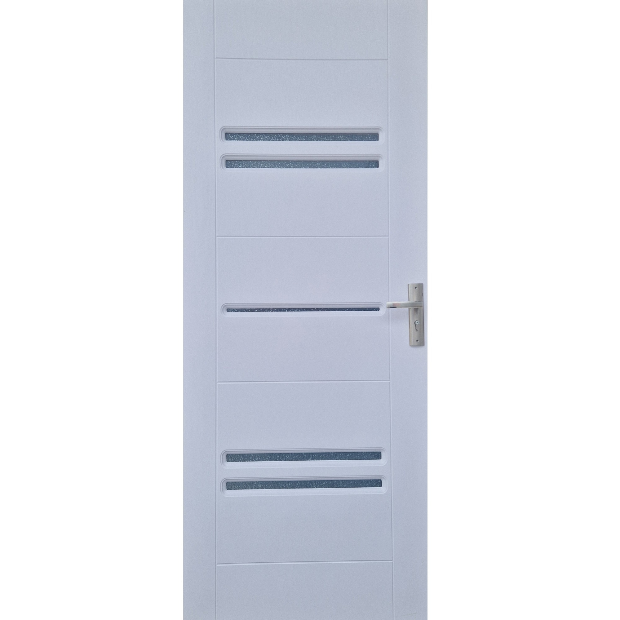 Usa interior cu geam, reversibila, MDF, alba, 80 cm x 204 cm  Pamate