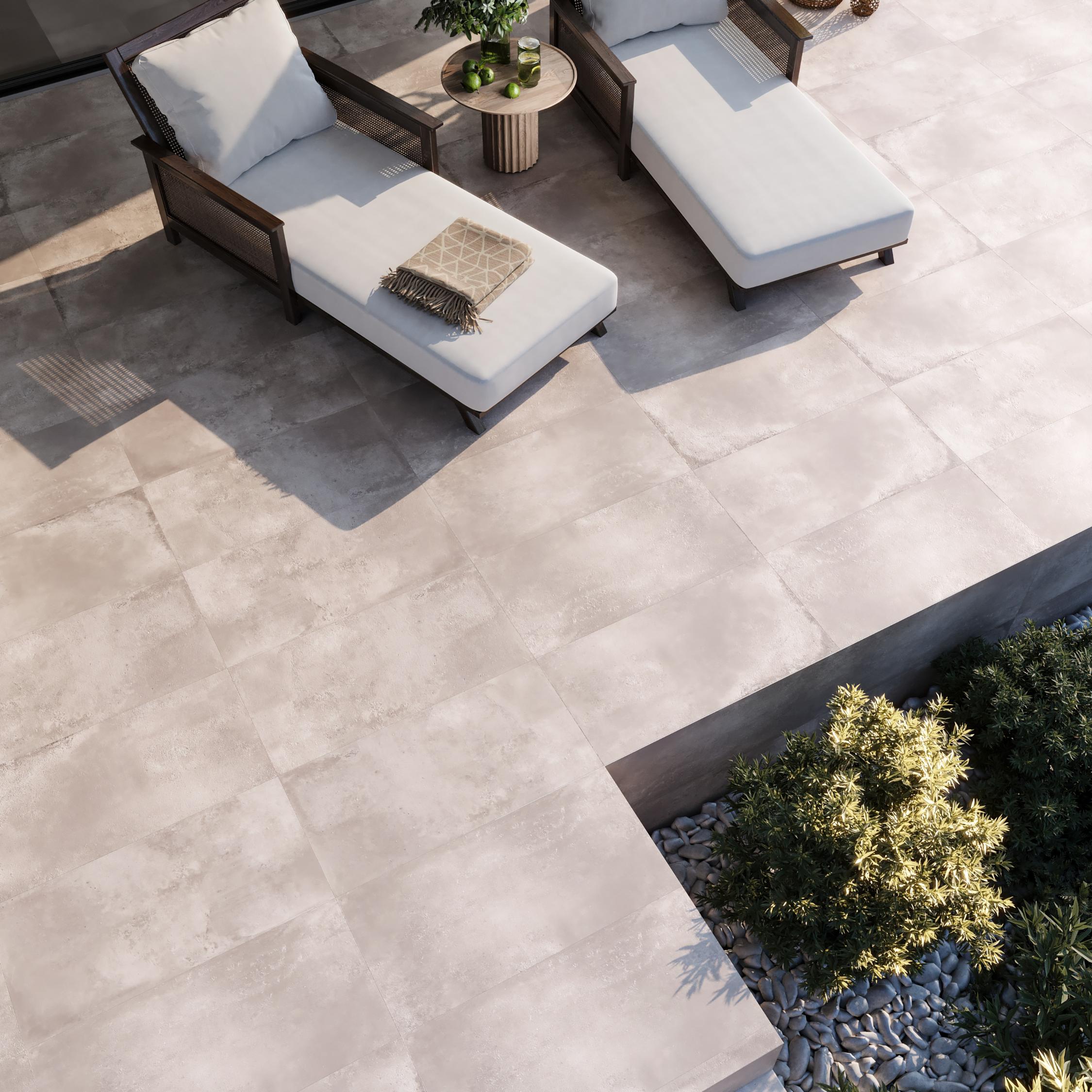 Gresie interior/exterior Cemento, bej, portelanata, 120 x 60 cm, 1,44 mp/cutie, PEI 3