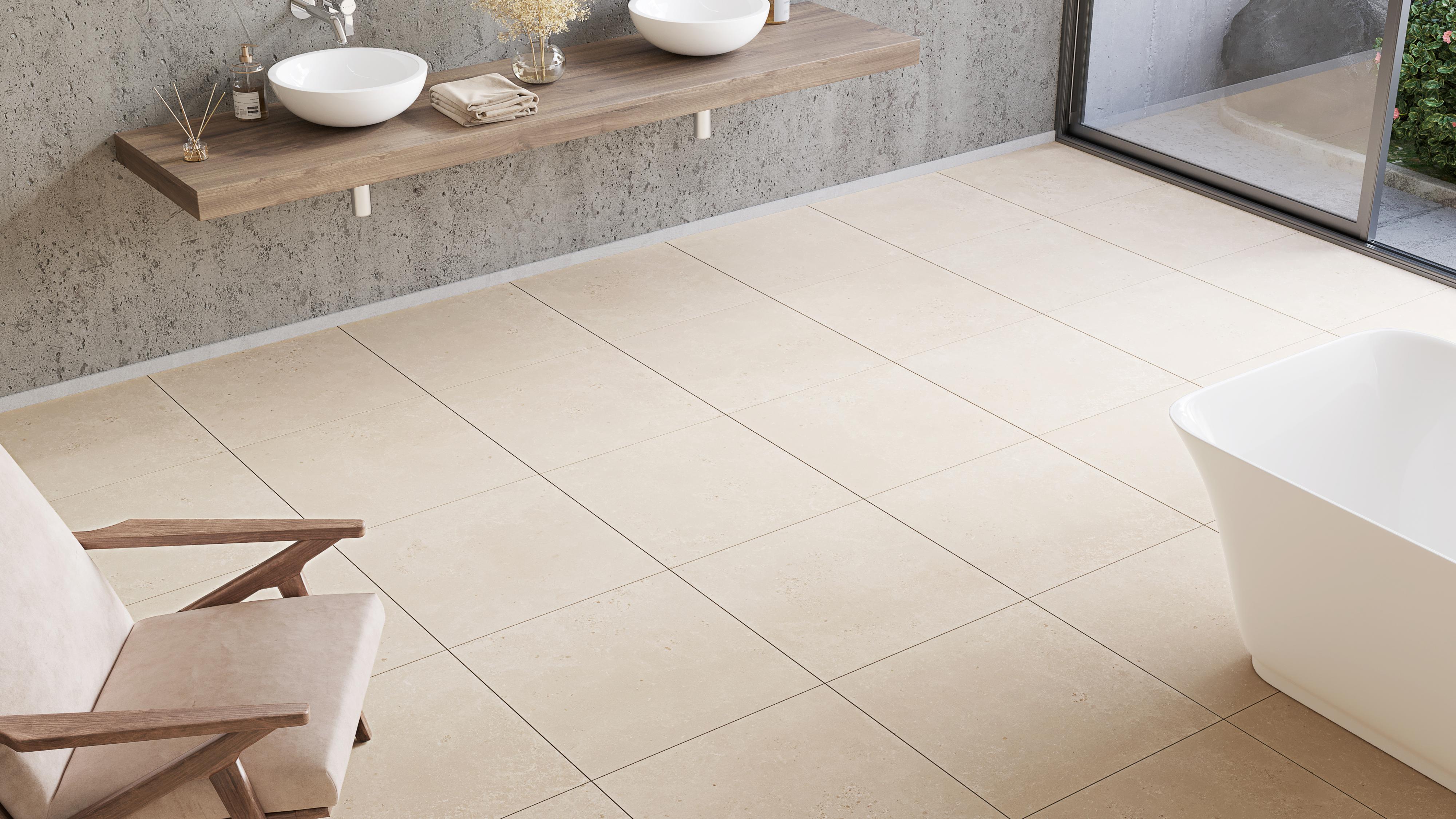 Gresie interior/exterior Walk Sand, bej, portelanata, 60 x 60 cm, 1.44 mp/cutie, PEI 4