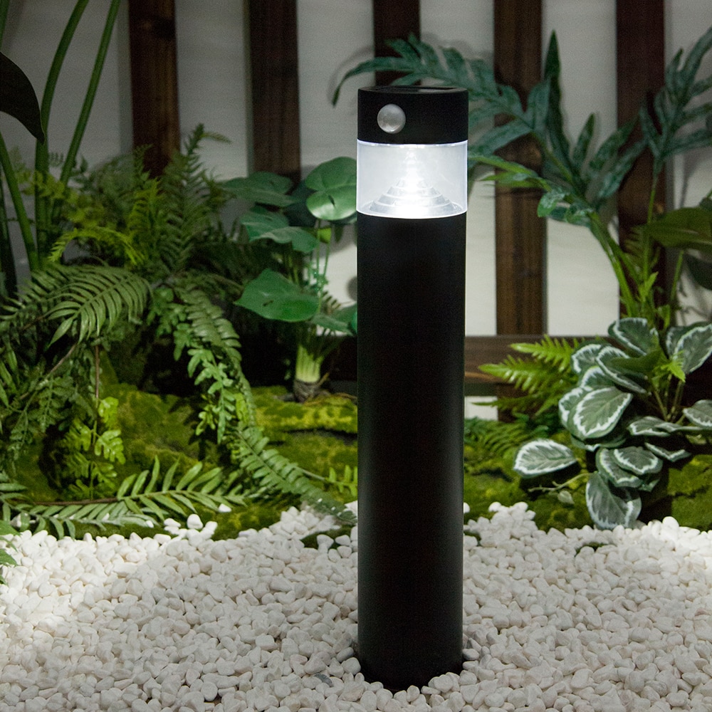 Stalp solar cu senzor, 1.1W, LED incorporat, 49.8 cm, negru