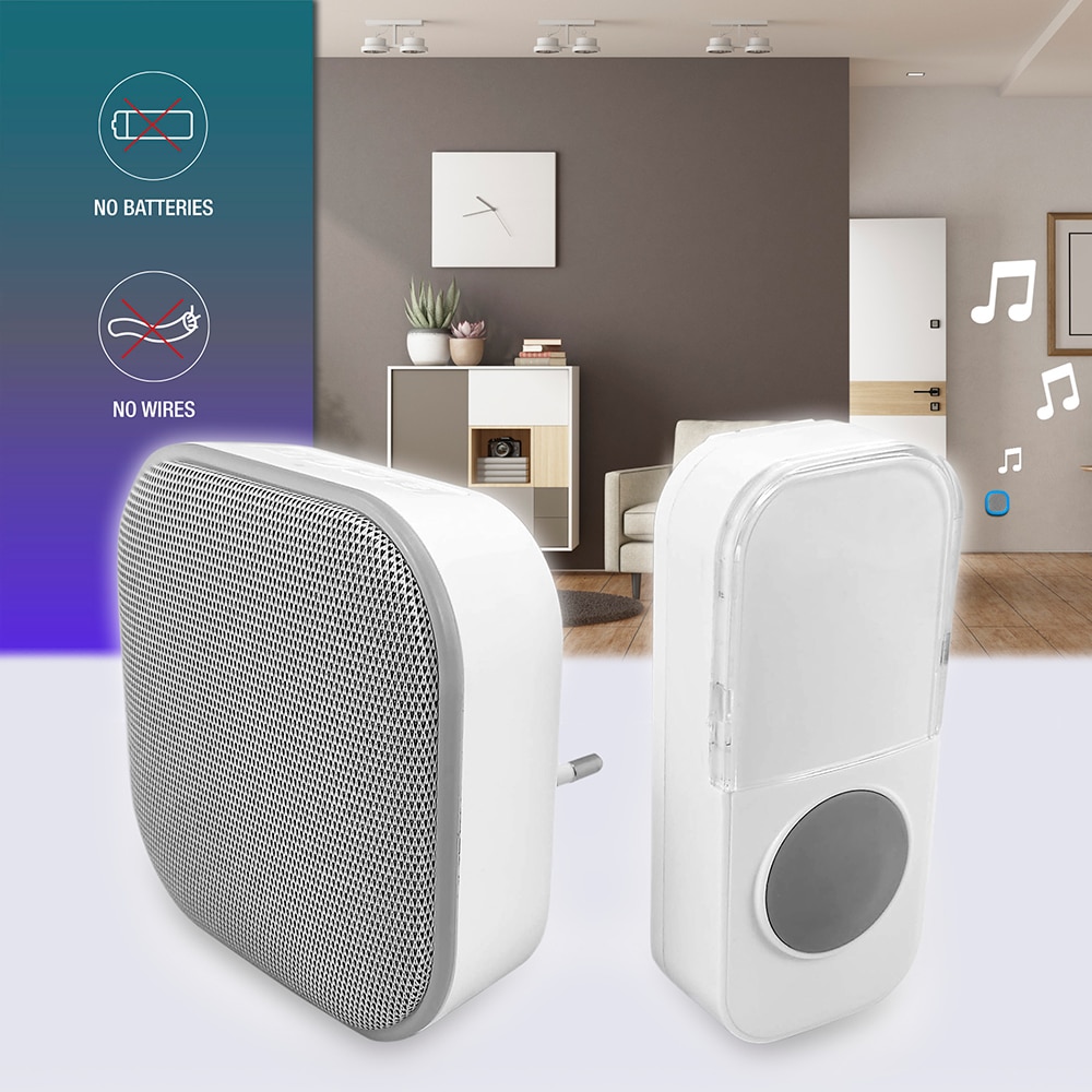 Sonerie wireless COMMEL, 36 melodii, 150m, alb