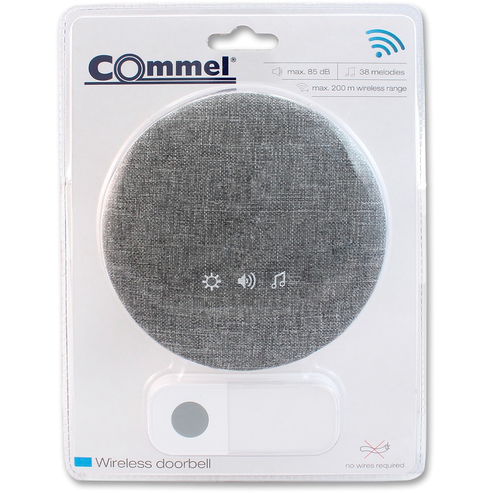 Sonerie wireless COMMEL COM-411-112, 38 melodii, 200m, gri