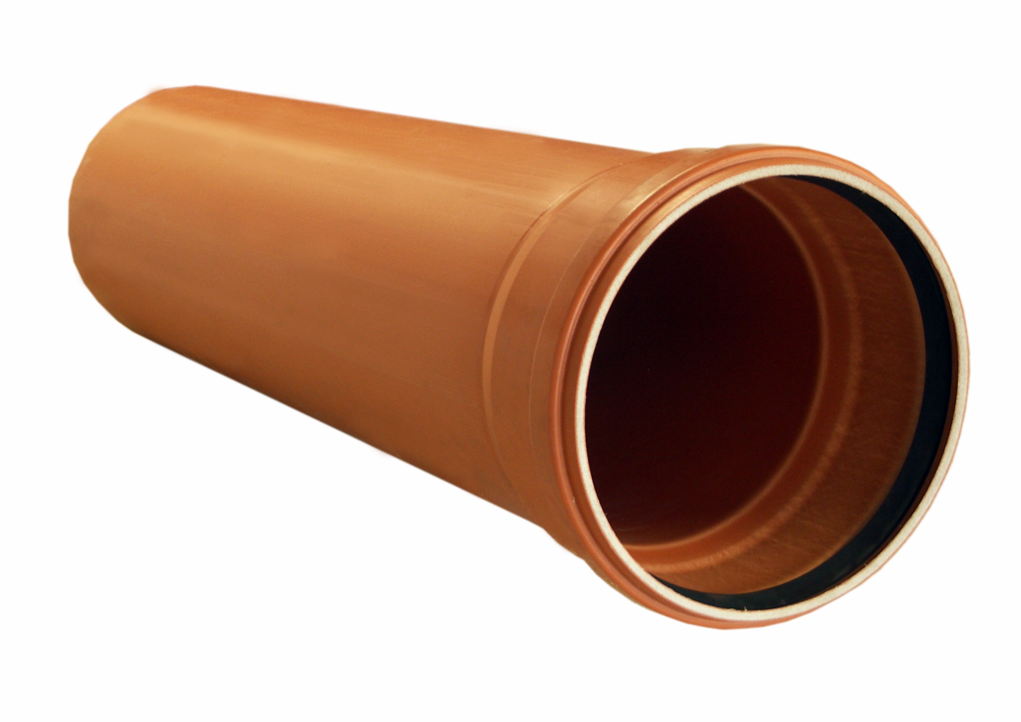 Tub PVC multistrat VALPLAST, 125 x 3.2 mm, SN4, 2m, portocaliu