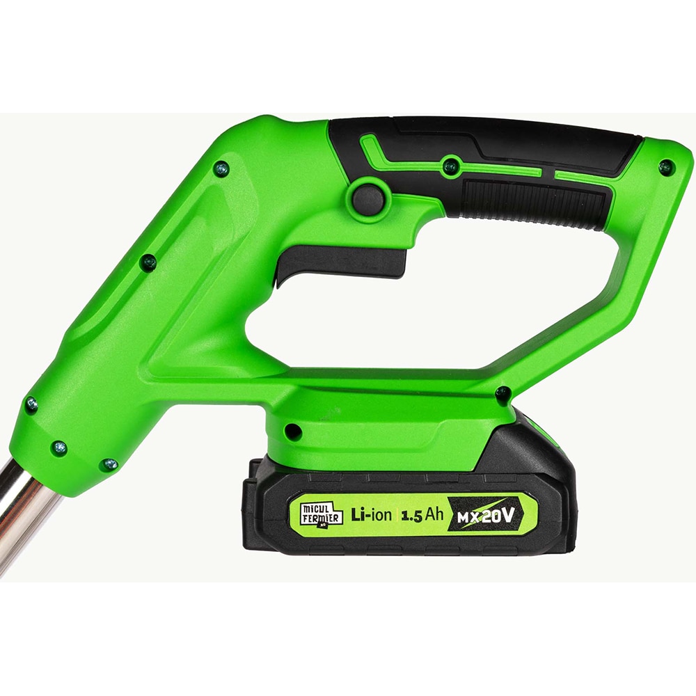 Trimmer electric gazon MICUL FERMIER, 1.5 Ah, 20V, 2 acumulatori