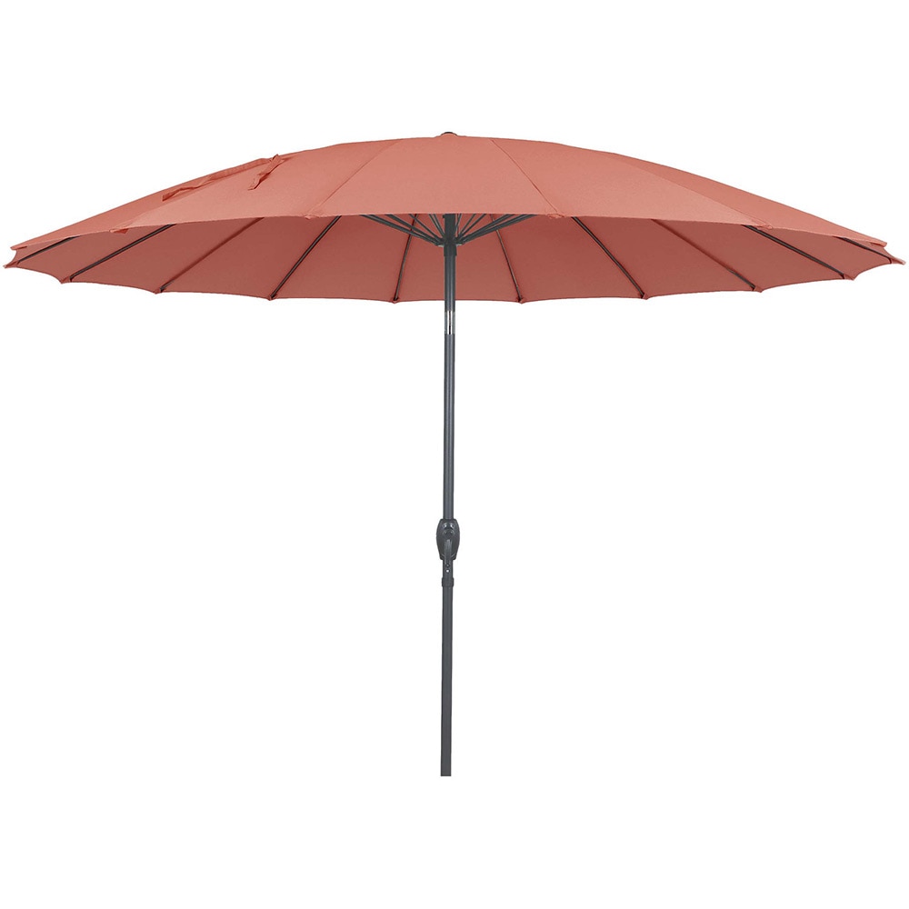 Umbrela gradina inclinabila GOODHOME Temara, 3 m, UPF30, deschidere tip manivela, aluminiu, maro teracota