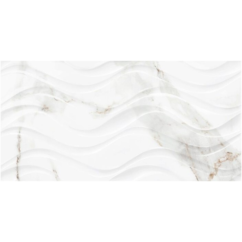 Faianta KAI Delphi Waves, alb, 25 x 50 cm, 9 mm, 1.625 mp/cutie