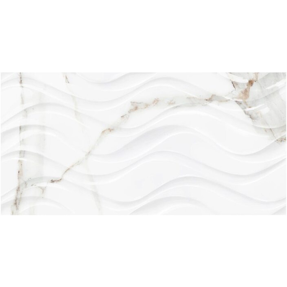 Faianta KAI Delphi Waves, alb, 25 x 50 cm, 9 mm, 1.625 mp/cutie