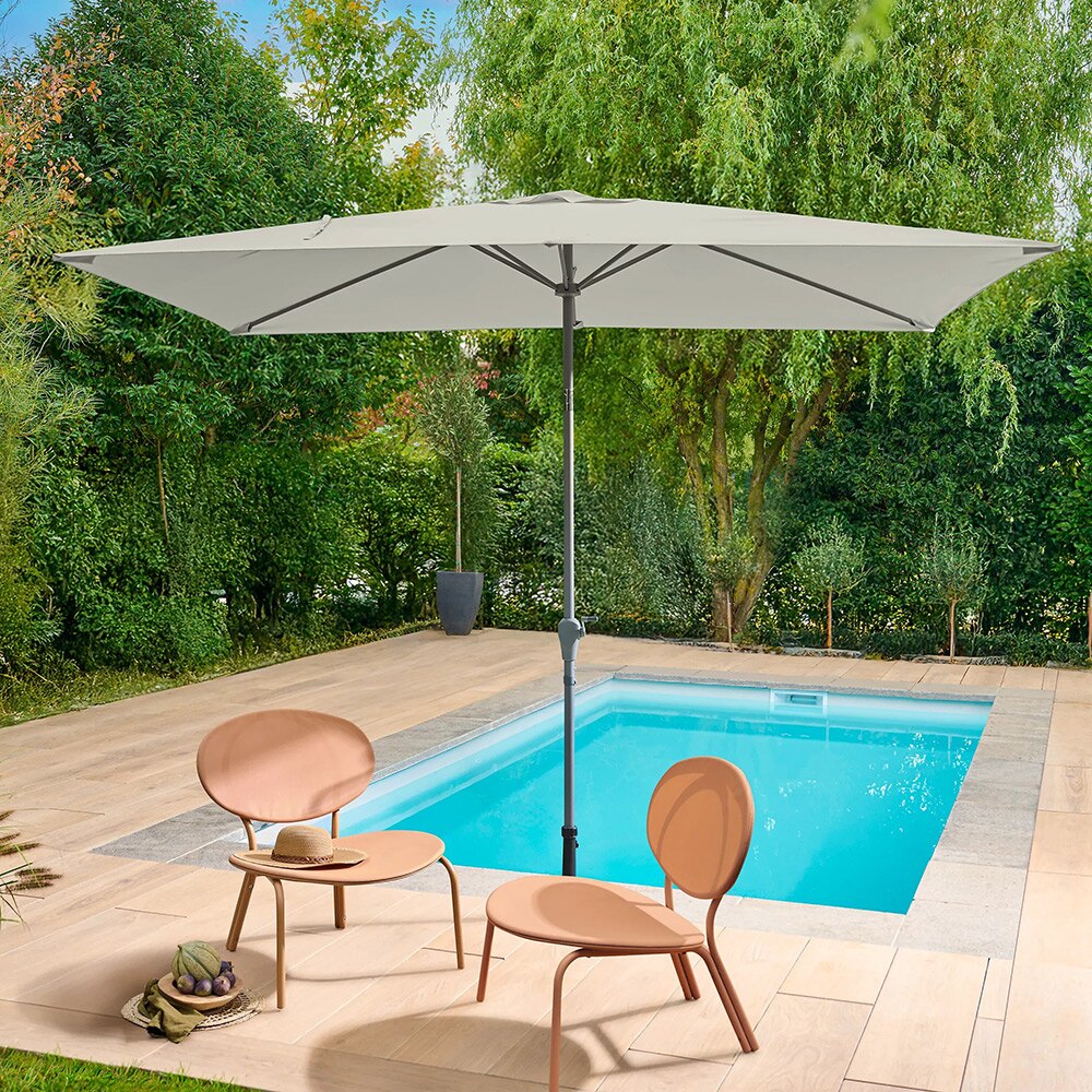 Umbrela gradina inclinabila GOODHOME Kasane, 3 x 2 m, UPF30, deschidere tip manivela, aluminiu si poliester, bej