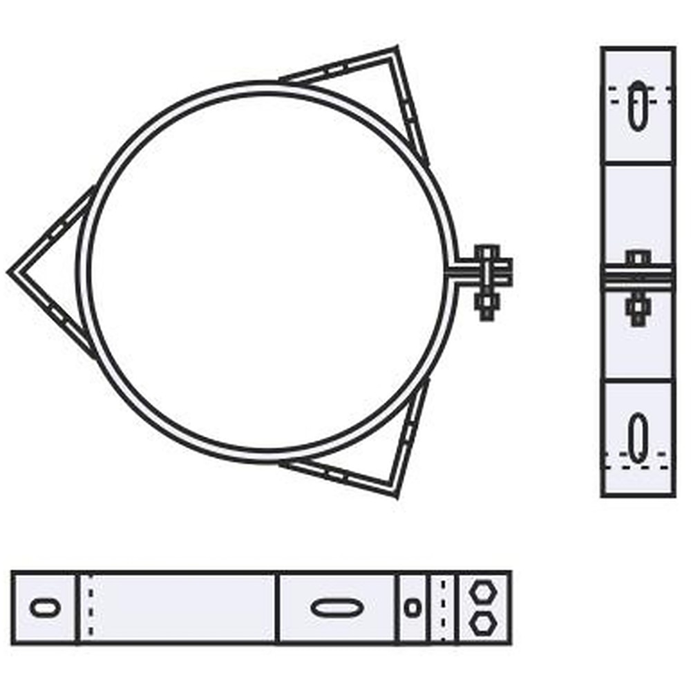 Colier ancorare cos de fum VULCANO, diametru 220 mm, inox