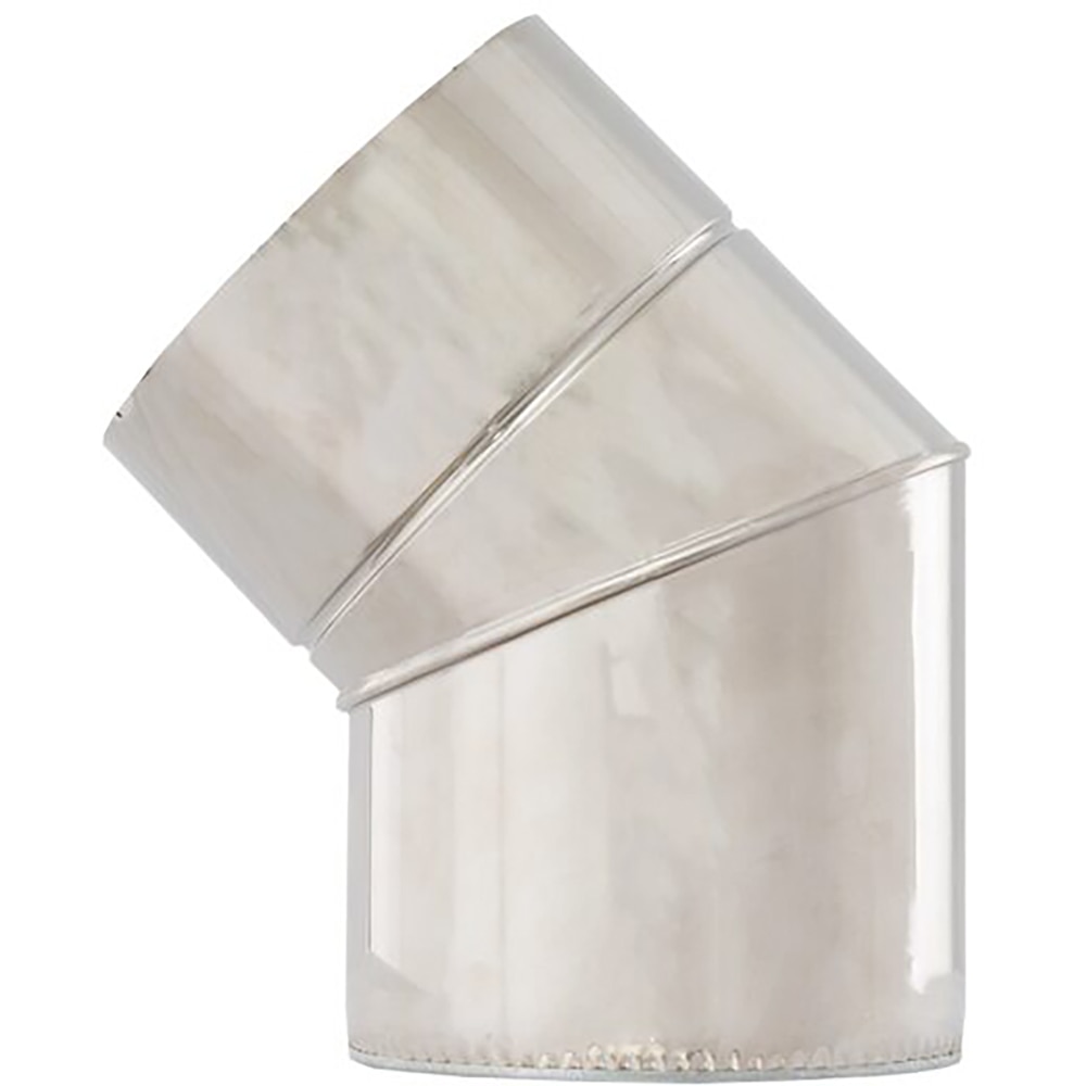 Cot 45 grade cos de fum dublu perete VULCANO, diametru 120-180 mm, inox