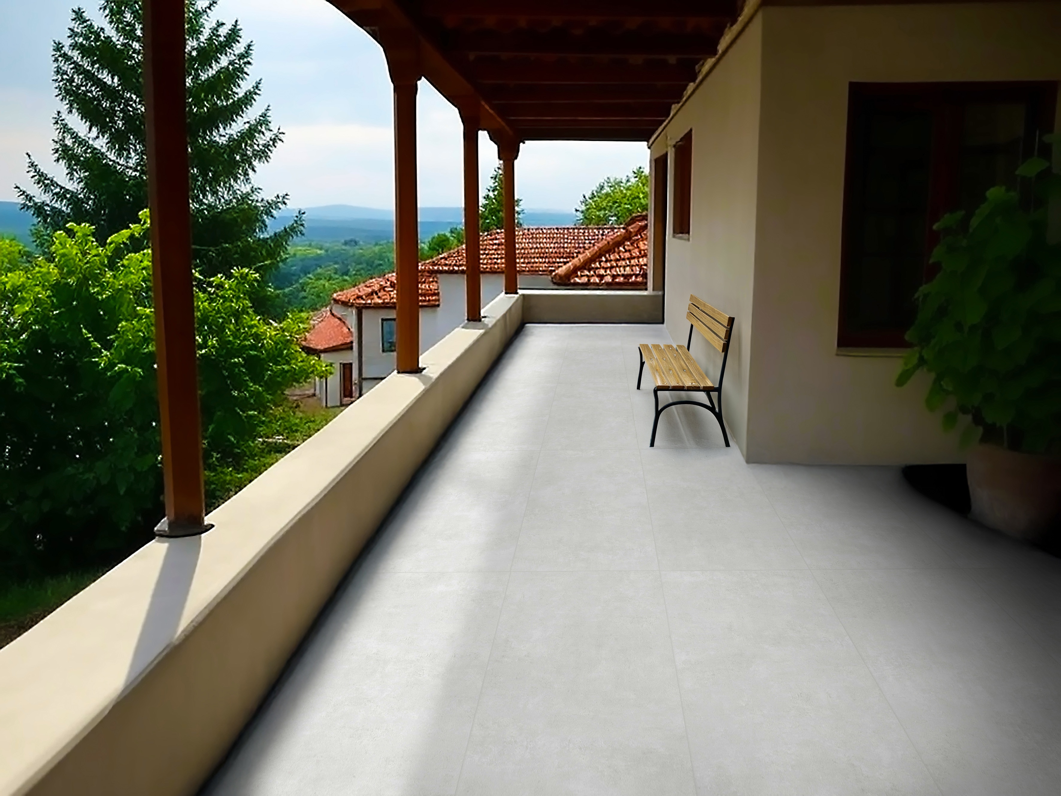 Gresie interior/exterior Greco, gri, portelanata, 120 x 60 cm, suprafata 1.44 mp/cutie, PEI 3