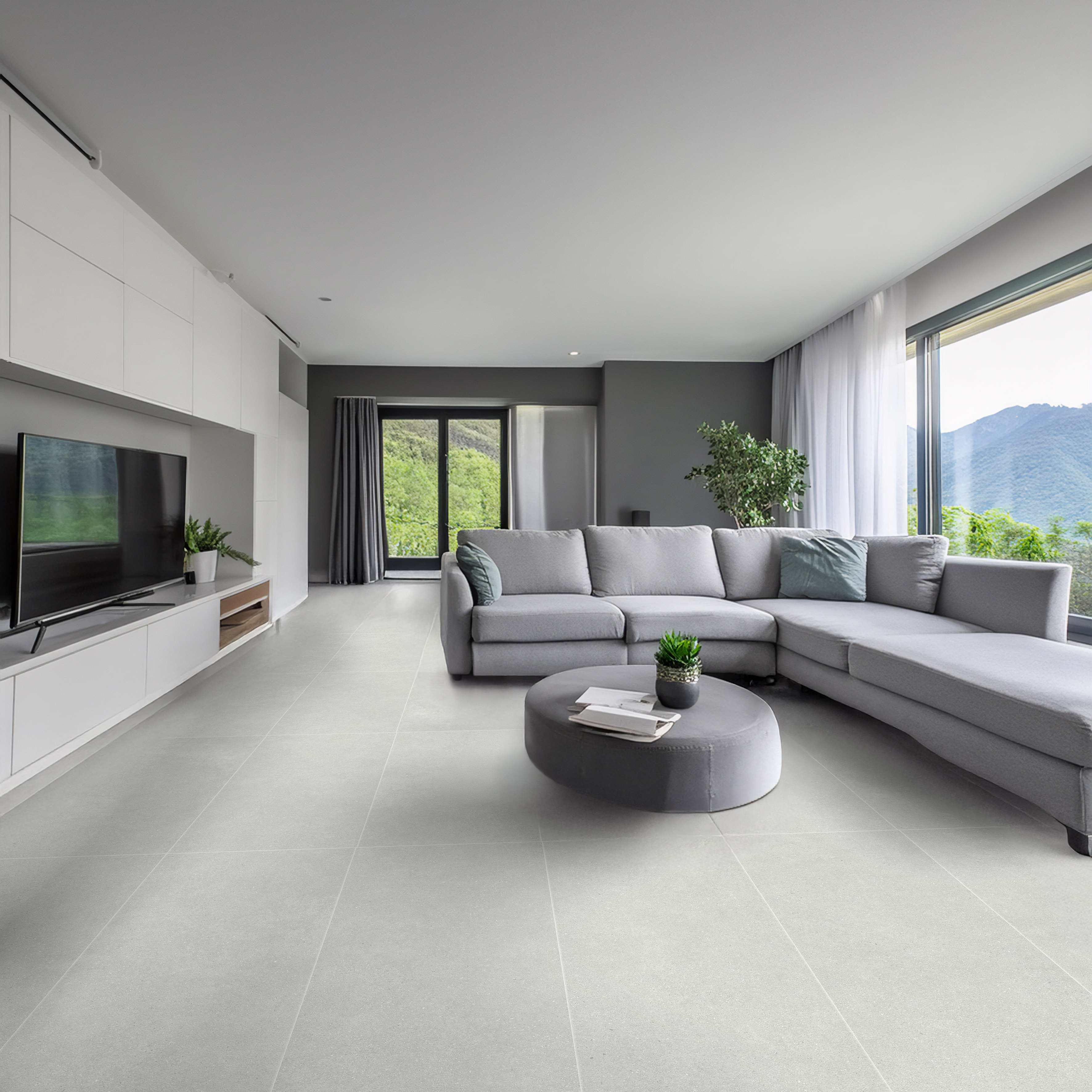 Gresie interior/exterior Hopper, gri, portelanata, 120 x 60 cm, 1.44 mp/cutie, PEI 3