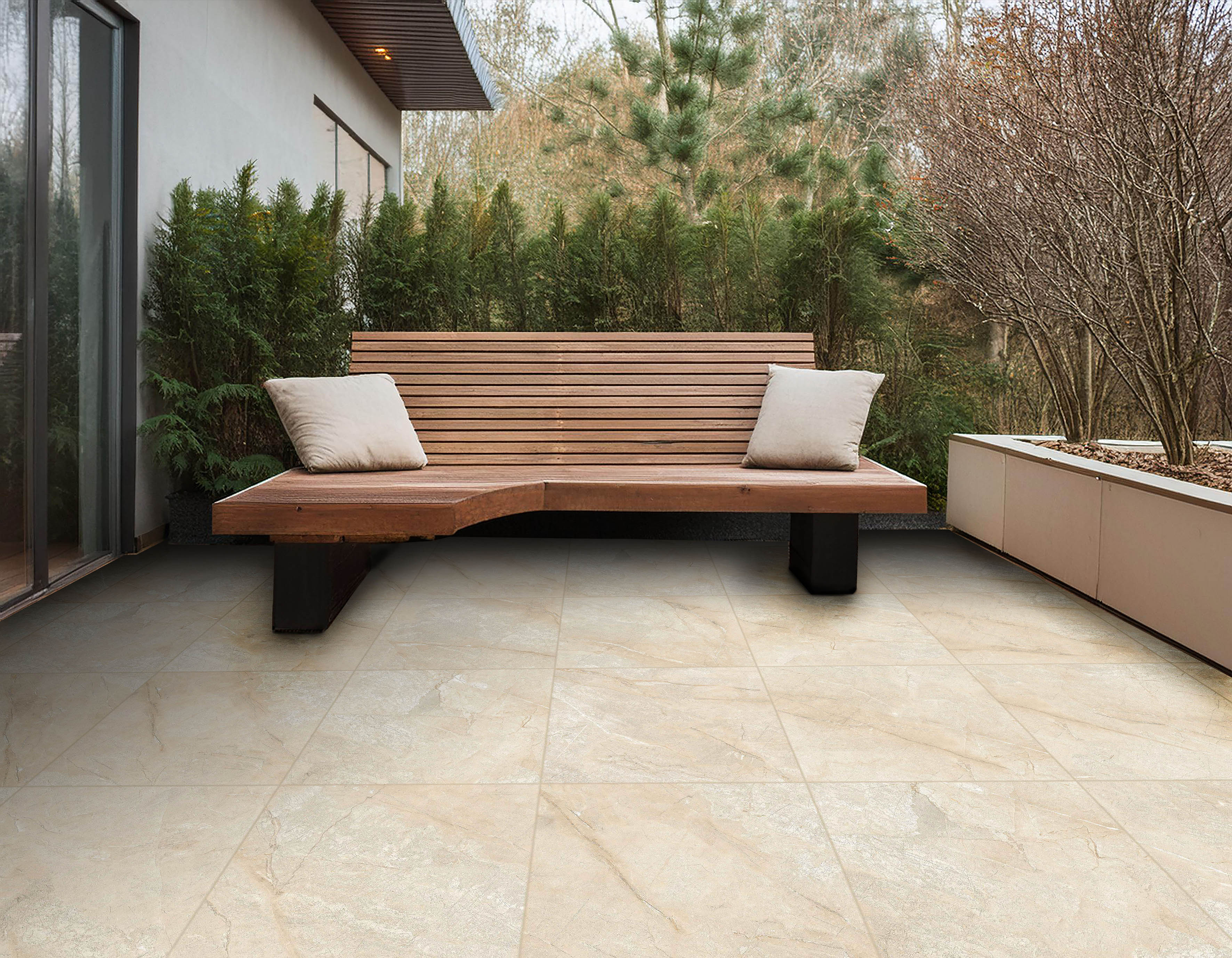 Gresie interior/exterior Milestone, bej, portelanata, 45 x 45 cm, 1.25 mp/cutie, PEI 3