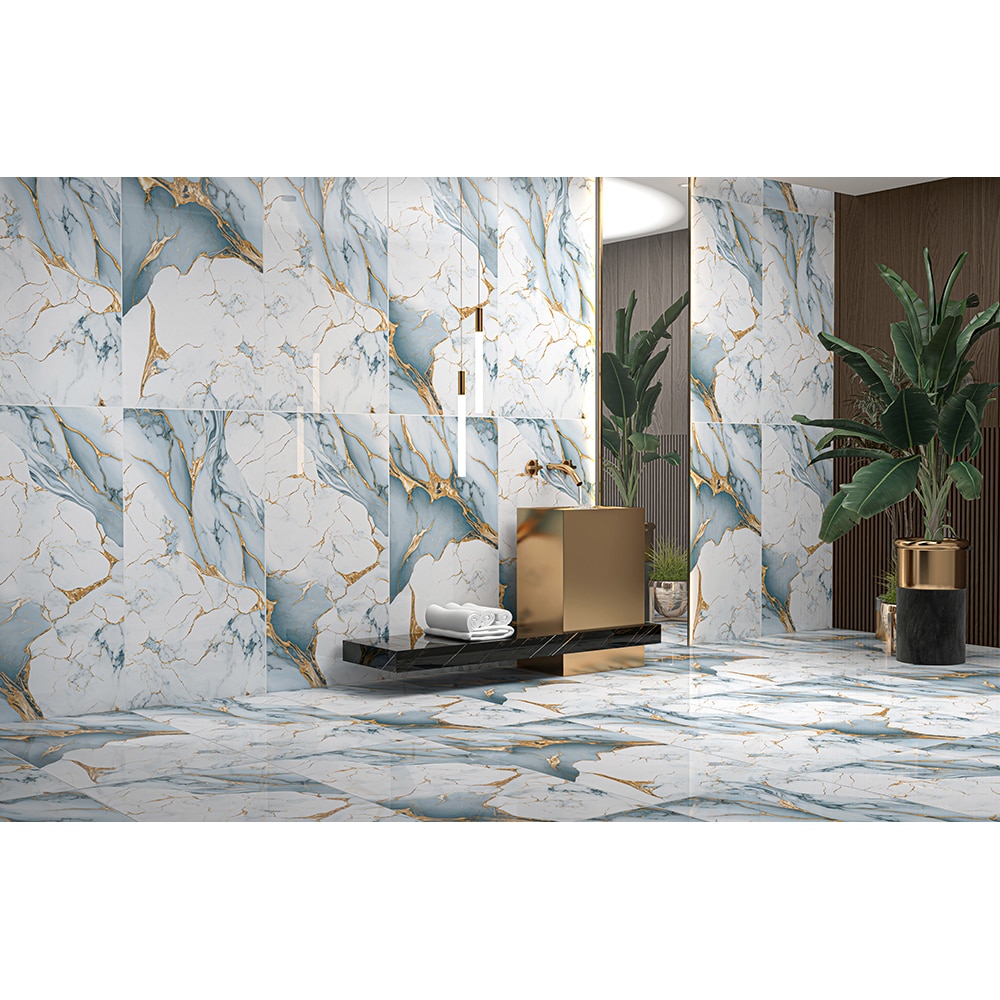 Gresie interior Pacific, marmura multicolor lucios, 60 x 120 cm, 10 mm, 1.44 m2/cutie