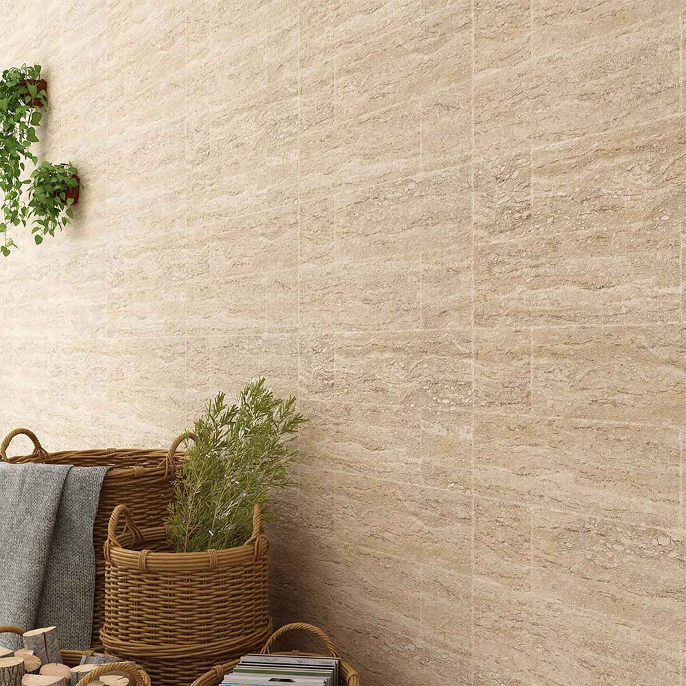 Placa murala Travertine, 30 x 60 cm, 9 mm. 1.08M m/cutie, bej