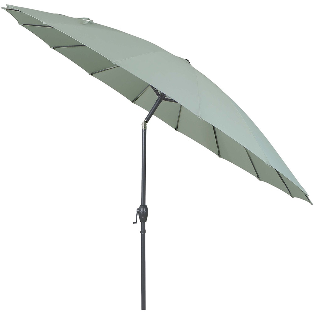 Umbrela gradina inclinabila GOODHOME Temara, 3 m, UPF30, deschidere tip manivela, aluminiu, turcoaz