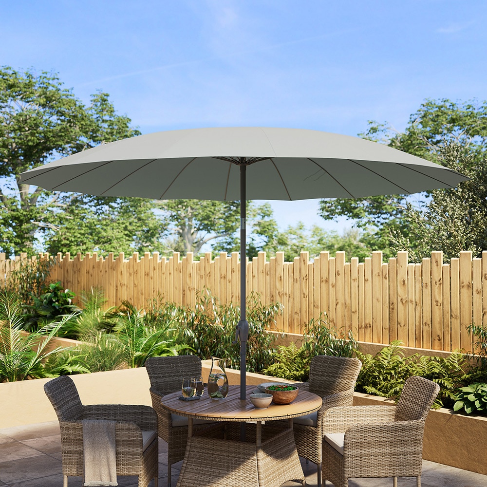 Umbrela gradina inclinabila GOODHOME Temara, 3 m, UPF30, deschidere tip manivela, aluminiu, turcoaz