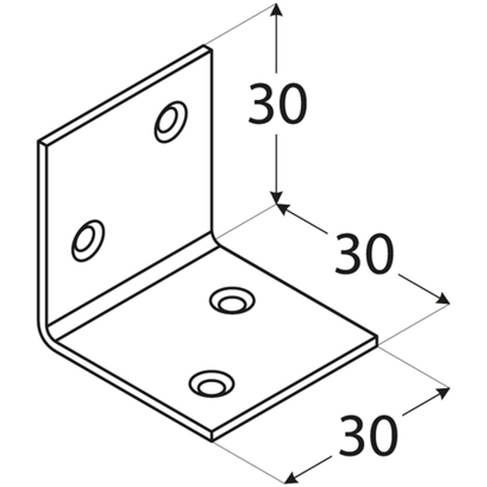 Coltar lat zincat DMX, 30 x 30 x 30 x 1.5 mm, otel