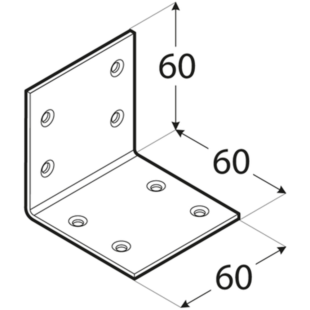 Coltar lat zincat DMX, 60 x 60 x 60 x 2 mm, otel