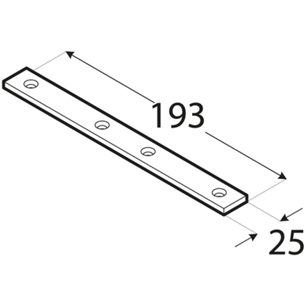 Conector ingust DMX 4455, otel, 193 x 24 x 4 mm