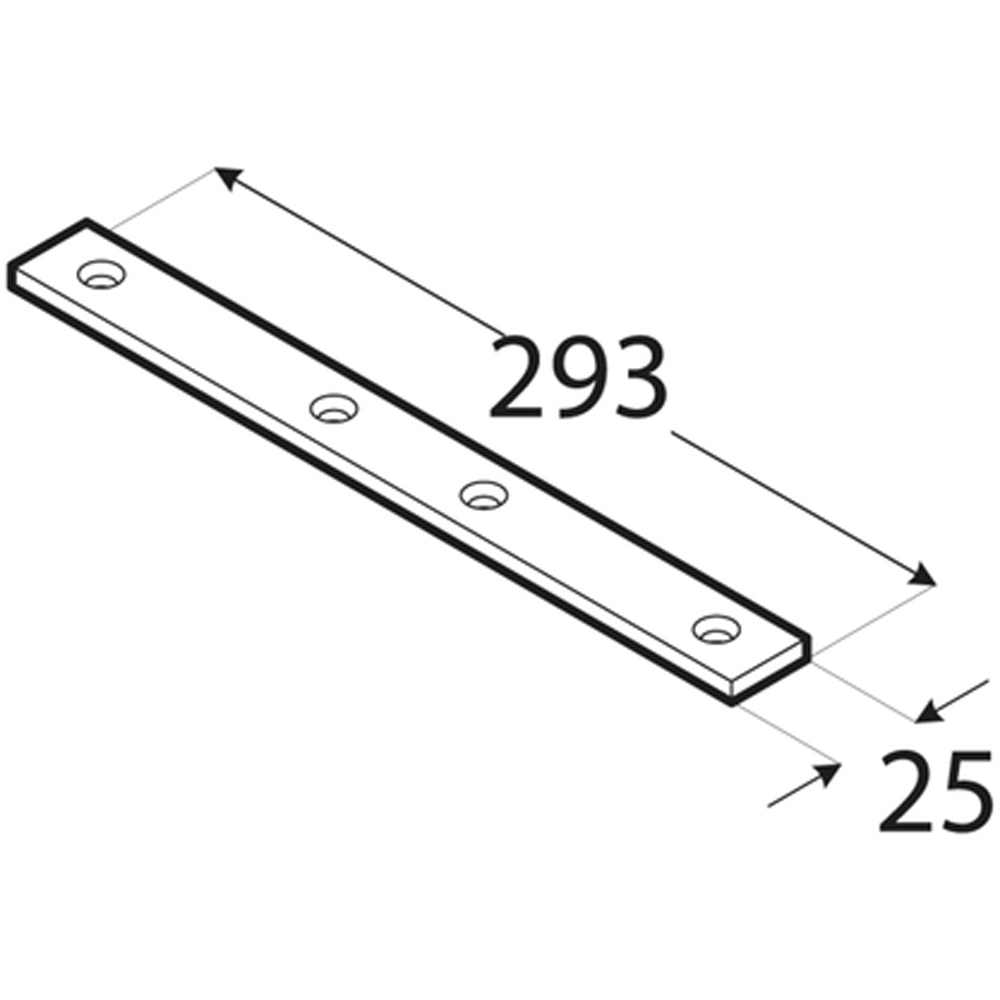 Conector ingust DMX 4457, otel, 293 x 25 x 5 mm