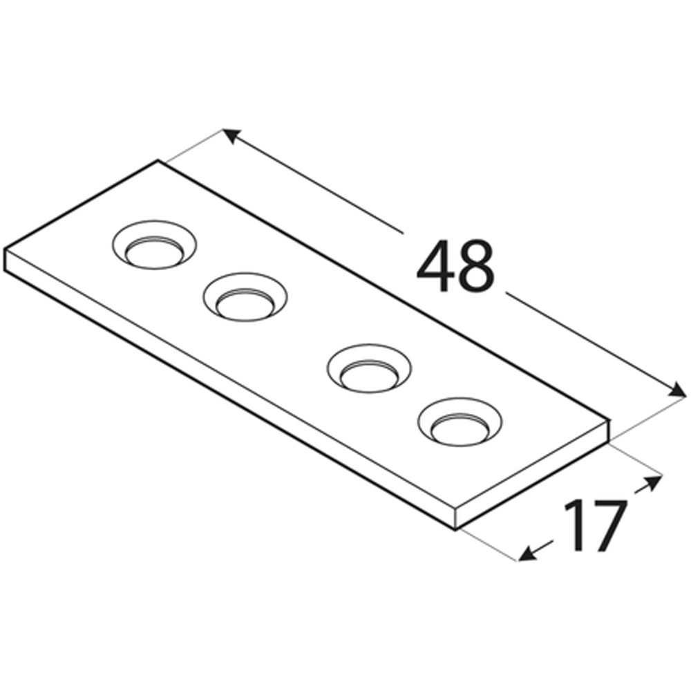 Conector ingust DMX 4451, otel, 48 x 14 x 1.5 mm
