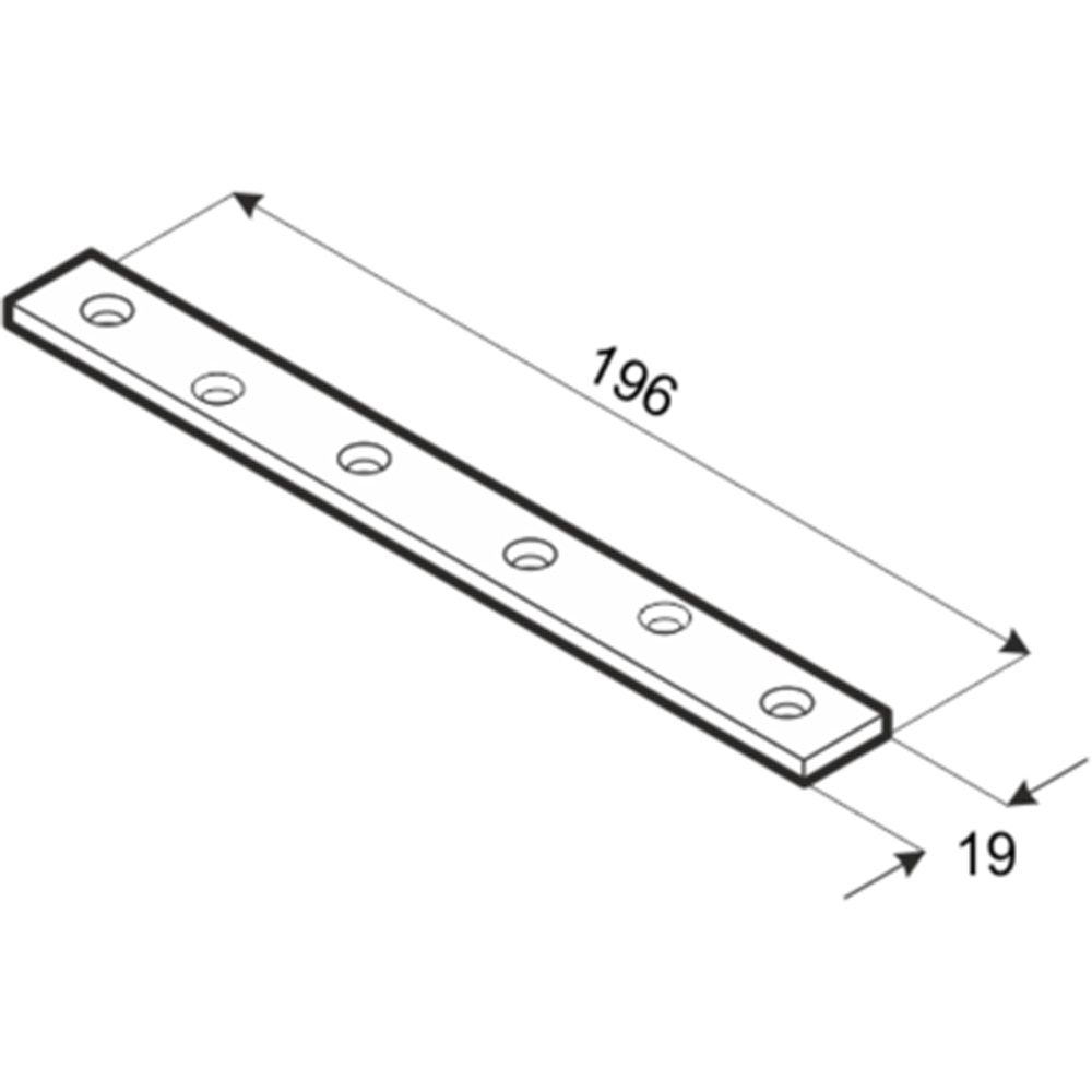 Conector plat DMX 448671, otel, 196 x 19 x 2 mm