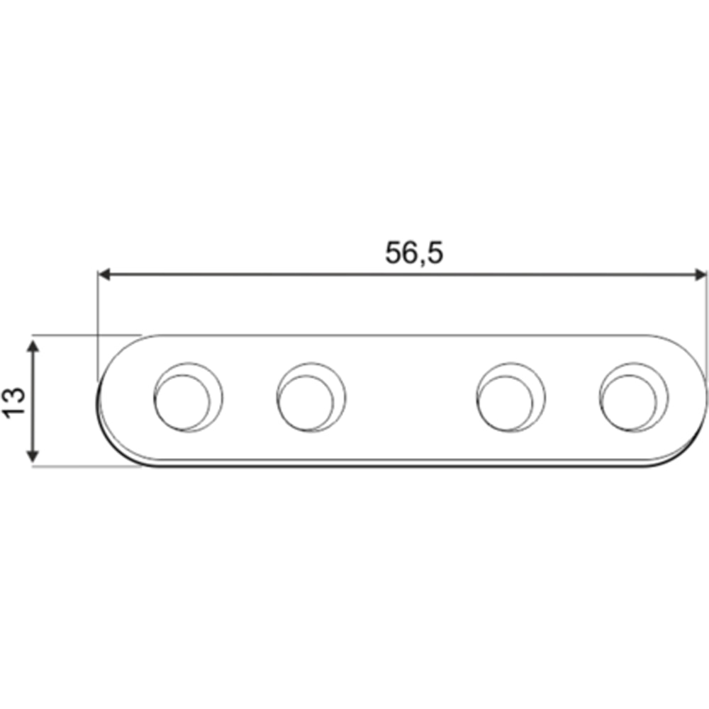 Conector plat 56 DMX 4483214, otel, 5 x 13 x 2 mm, 4buc