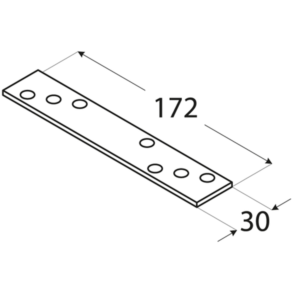 Conector plat DMX 4461, otel, 172 x 30 x 3 mm