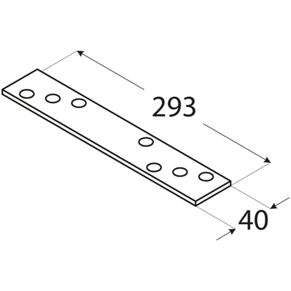 Conector plat DMX 4463, otel, 293 x 40 x 5 mm
