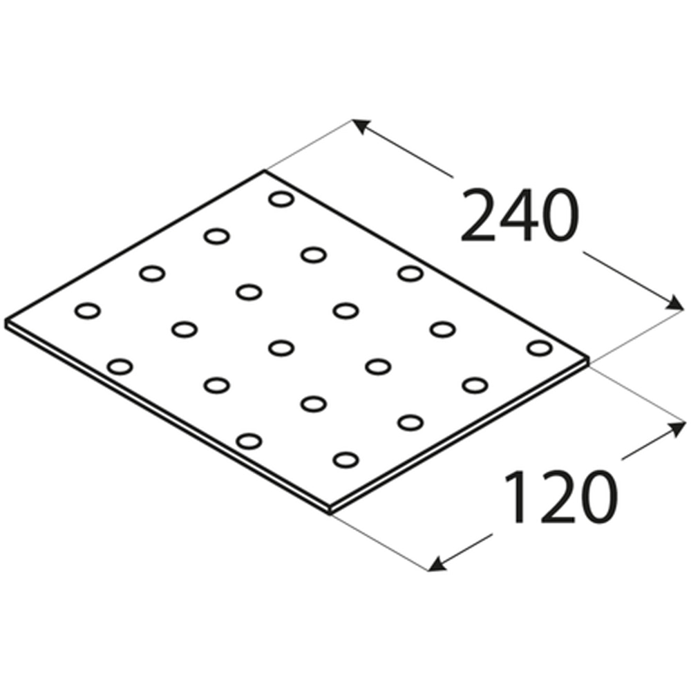 Placa perforata DMX 4419, otel, 240 x 120 x 2 mm