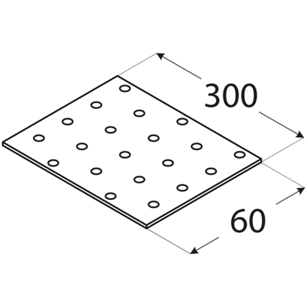 Placa perforata DMX 4430, otel, 60 x 300 x 2 mm