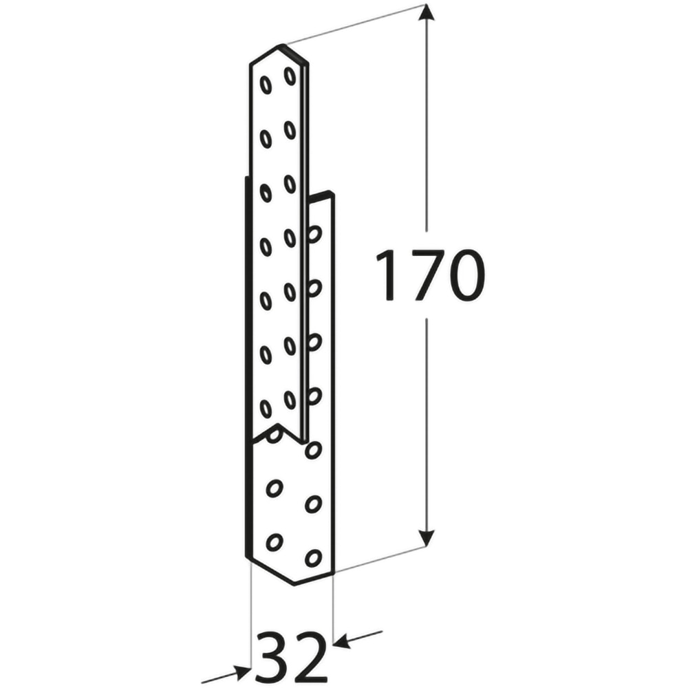 Ancora pana caprior DMX 4662, dreapta, otel, 32 x 170 x 2 mm