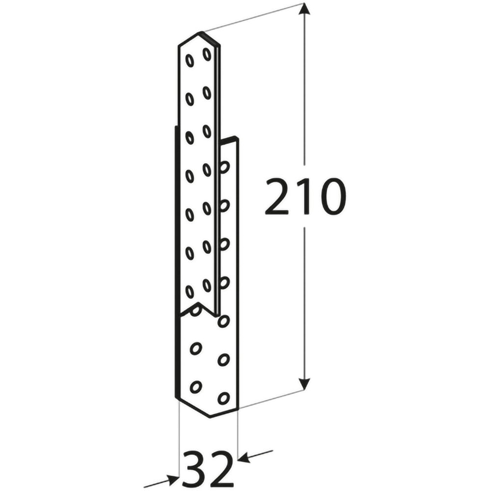 Ancora pana caprior DMX 4664, dreapta, otel, 32 x 210 x 2 mm