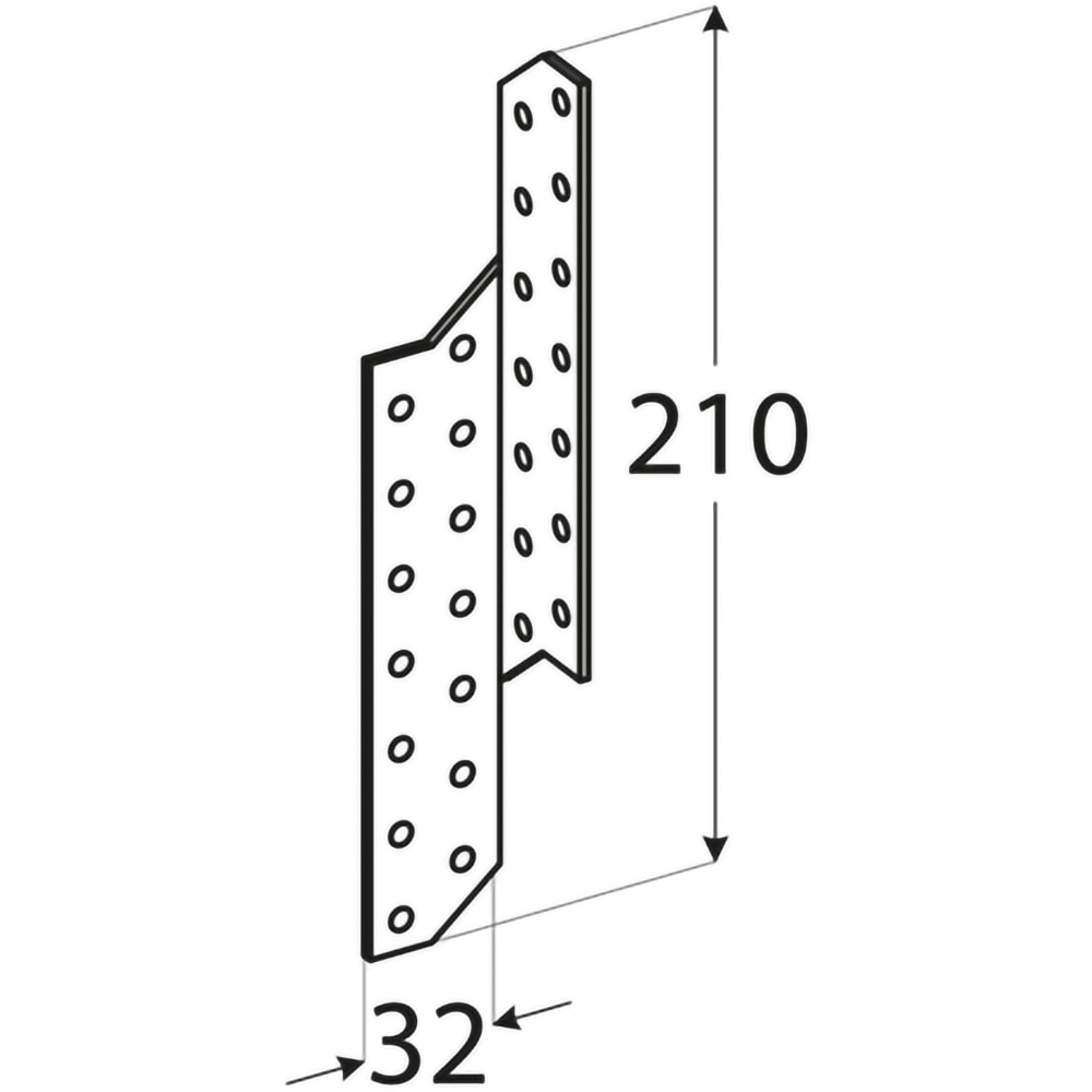 Ancora pana caprior DMX 4663, stanga, otel, 32 x 210 x 2 mm
