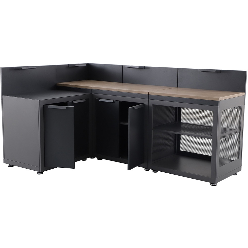 Dulap bucatarie terasa GOODHOME Cucino, 60 x 80 x 110 cm, otel, gri