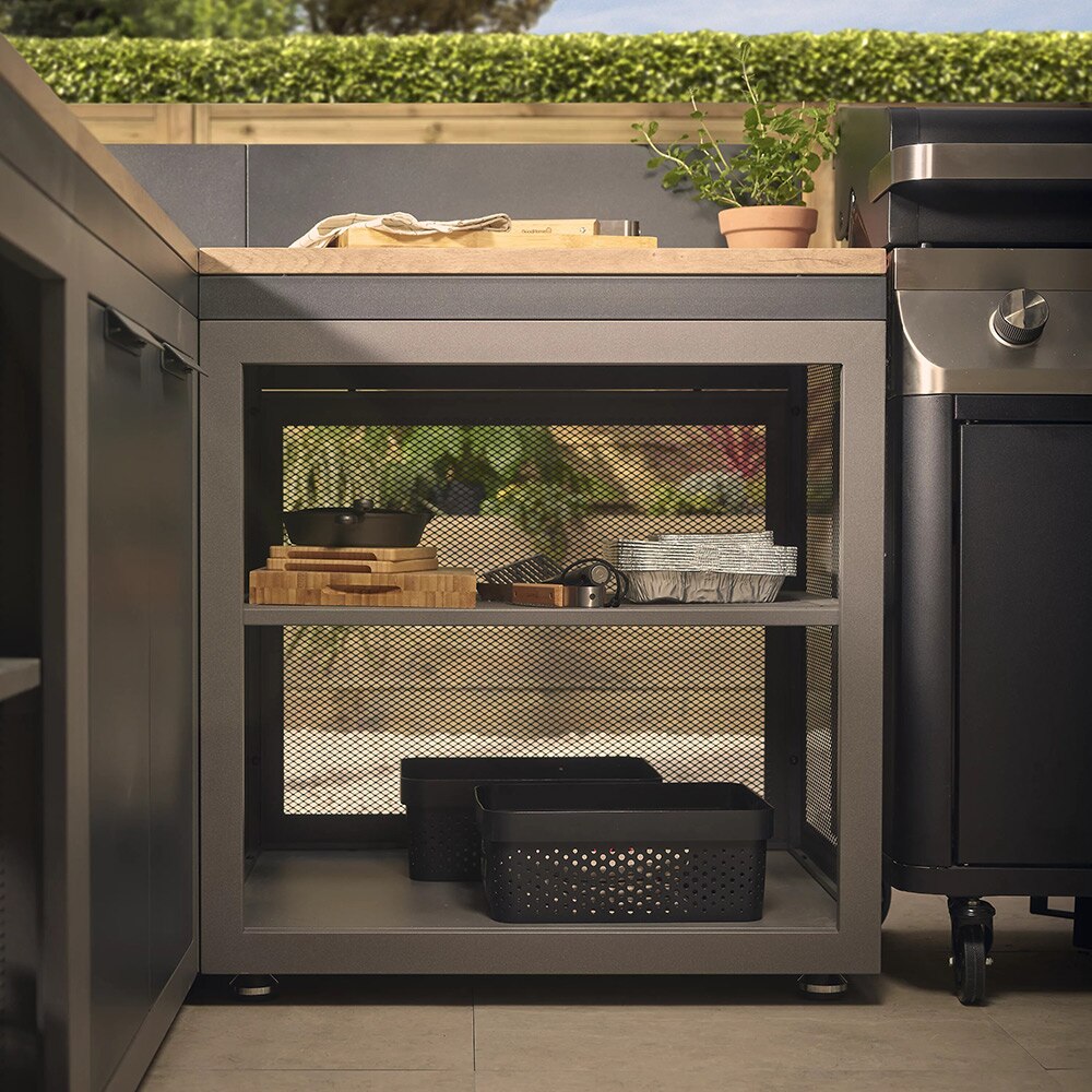 Dulap bucatarie terasa GOODHOME Cucino, 60 x 80 x 110 cm, otel, gri