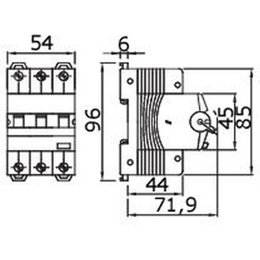 Siguranta automata GEWISS GW94049, tripolara, 25A, curba C, IP20, gri