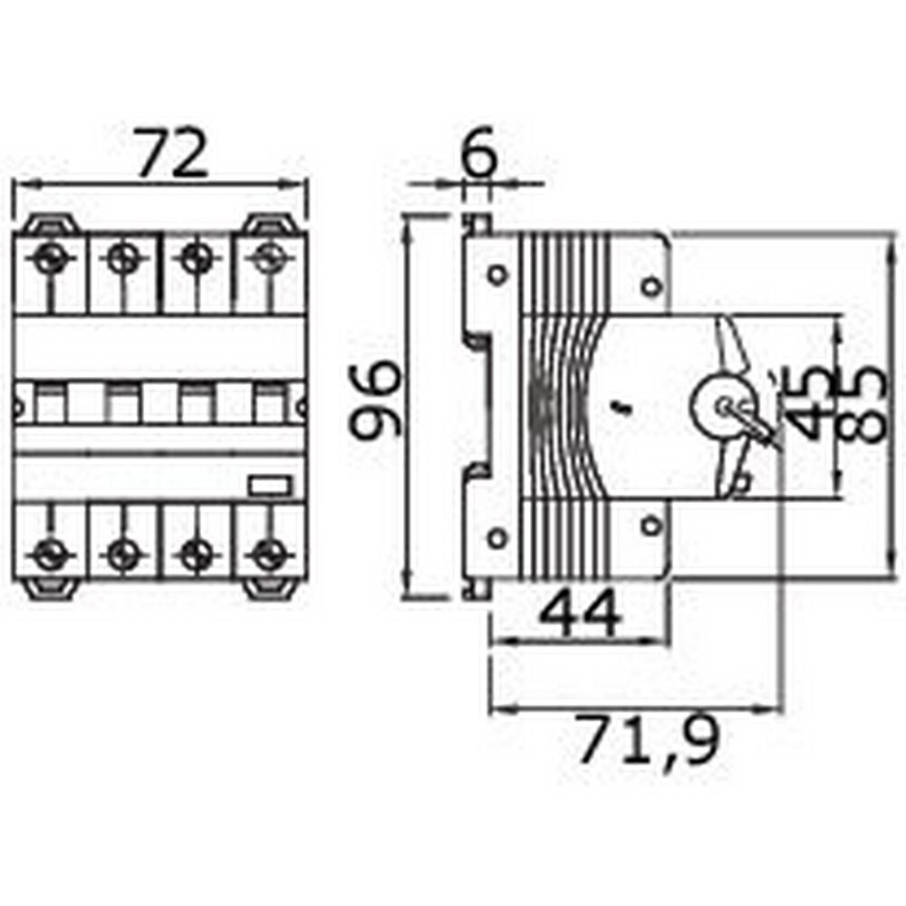Siguranta automata GEWISS GW94069, tetrapolara, 25A, curba C, IP20, gri