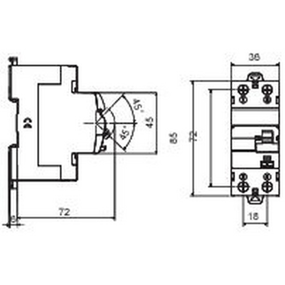 Siguranta automata GEWISS GWD4001, bipolara, 25A, IP20, gri