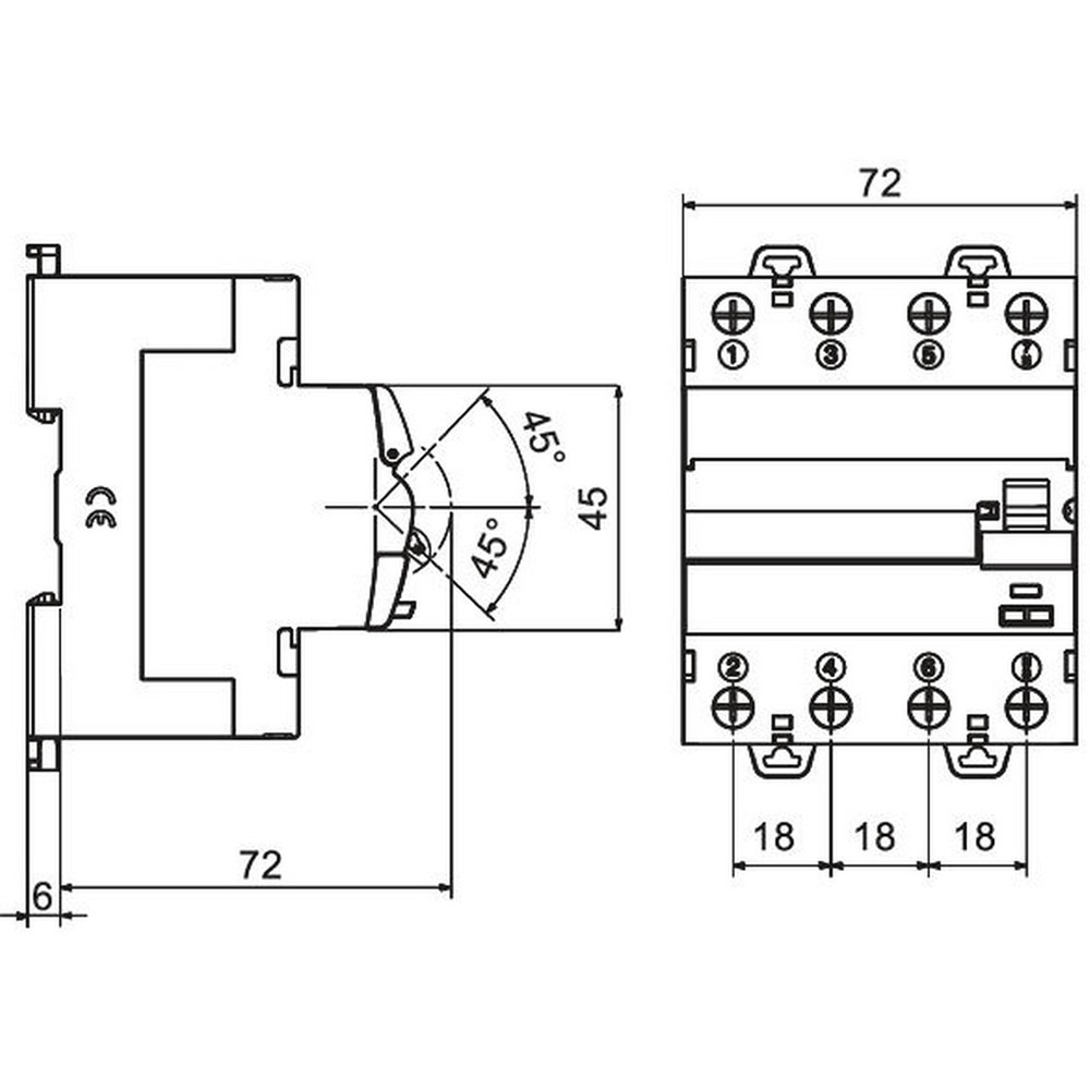 Siguranta automata GEWISS GWD4102, tetrapolara, 25A, IP20, gri