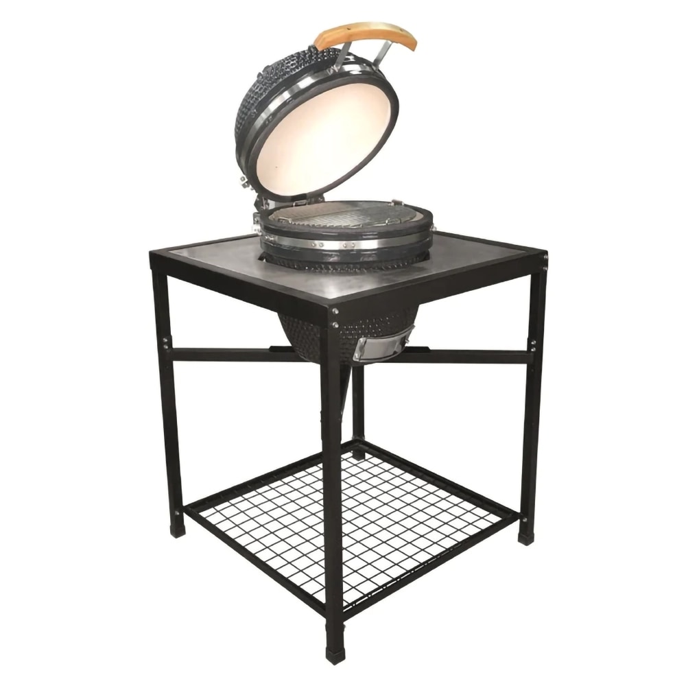 Gratar pe carbuni LANDMANN Kamado, 45 cm, masa de lucru, gri