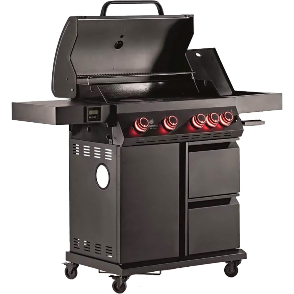 Gratar pe gaz LANDMANN Cool Black 15273 4.1 Maxx, 4 + 1 arzatoare, 4 role, negru