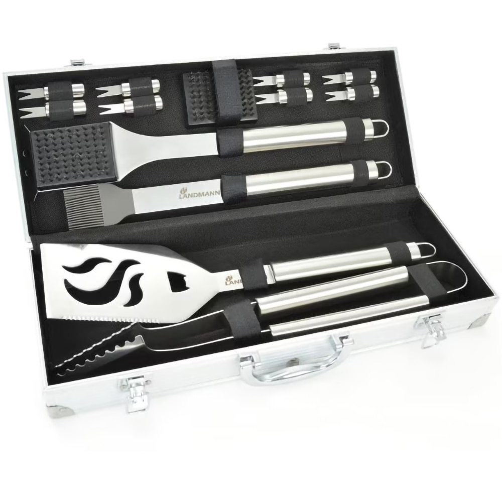 Set ustensile gratar LANDMANN Grill Chef, 13 piese, inox