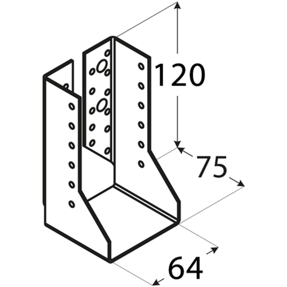 Papuc grinda DMX 4560, otel, 60 x 100 x 2mm