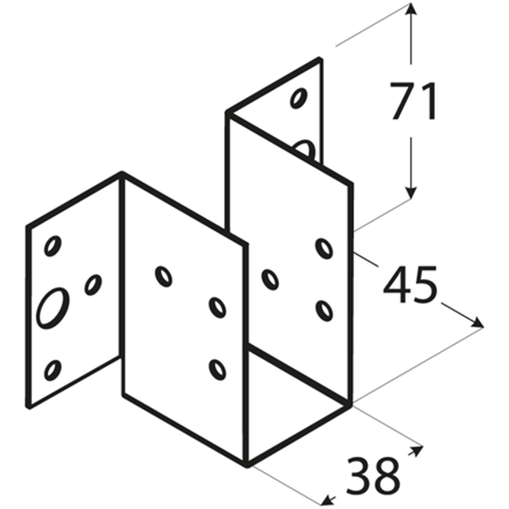 Papuc grinda DMX 4556, otel, 38 x 71 x 1mm