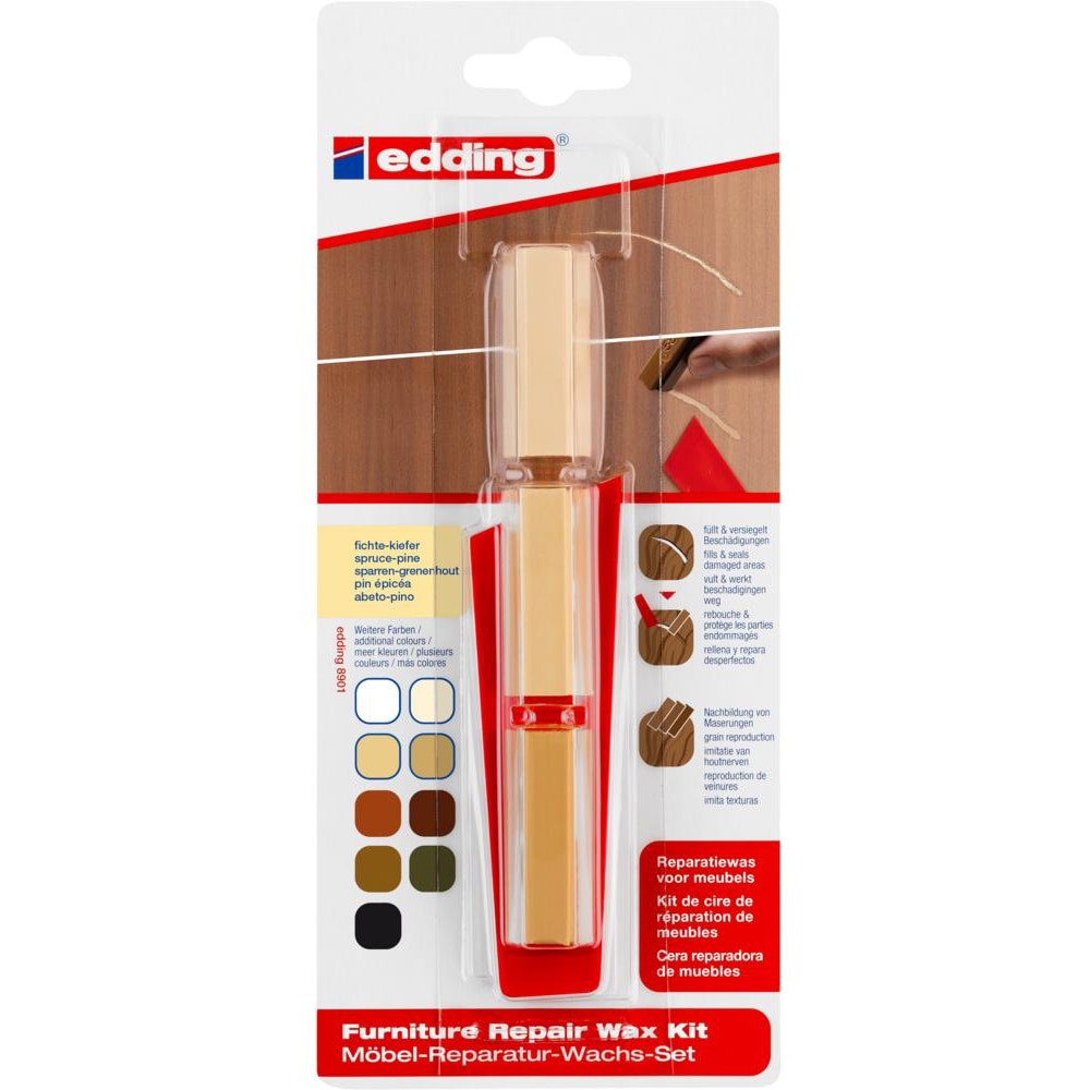 Kit EDDING 8901, ceara pentru reparatii mobila, molid