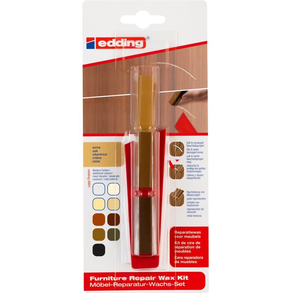 Kit EDDING 8901, ceara pentru retus mobila, maro