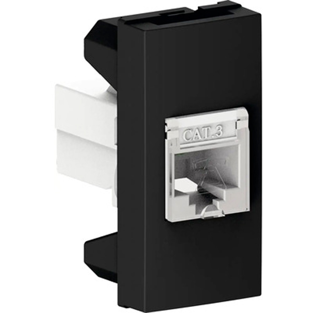 Priza telefon HIMEL, interior, IP20, 1 modul, negru