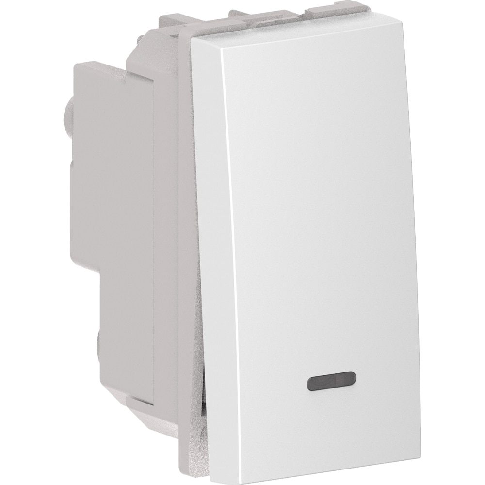 Intrerupator cu LED HIMEL, incastrat, 16A, 1 modul, alb